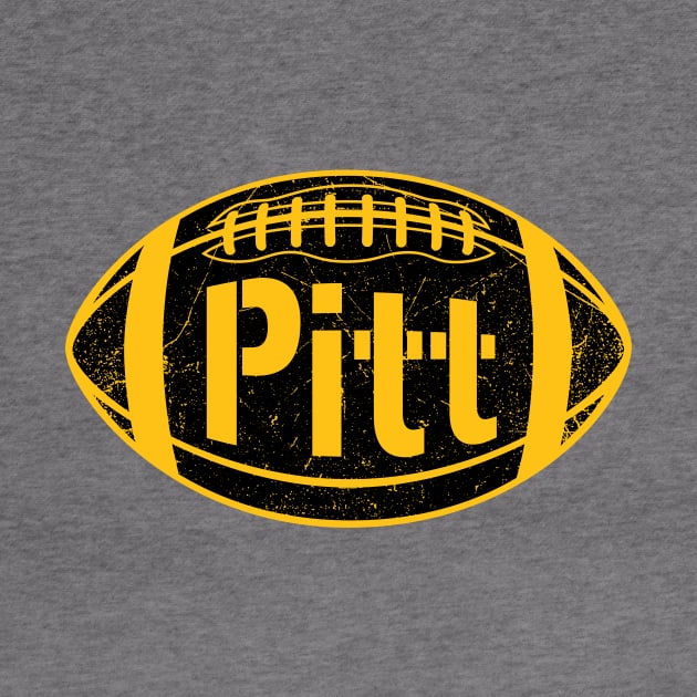 Pitt Retro Football - White by KFig21